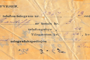 Bilde av Telefon-telegram fra 1928